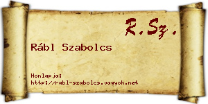 Rábl Szabolcs névjegykártya